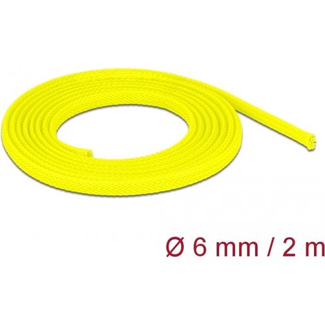 Delock Funda trenzada estirable 2 m x 6 mm, color amarillo