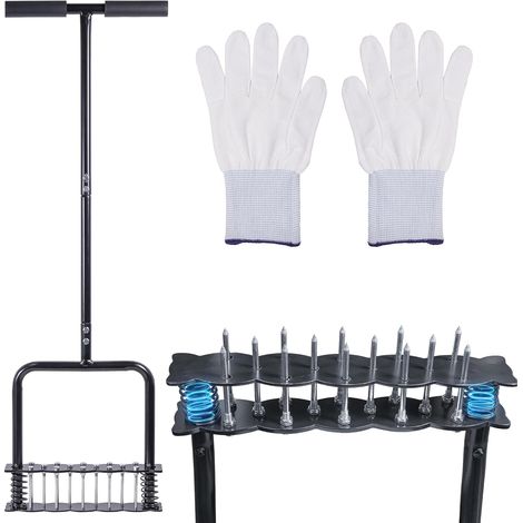 Aérateur Gazon, aérateur de pelouse pour ameublir Le Sol et la Ventilation de la terrasse, Outils d'aérateur d'herbe pré-assemblés pour Cour, aération de pelouse, Outil de Jardin (1/5)