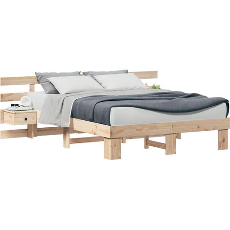 Maison Exclusive - Estructura de cama Marrón 150 x 200 cm Madera