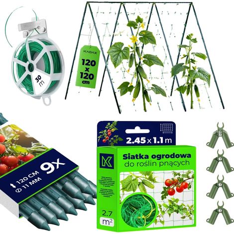 Set di 9 supporti per piante da giardino, 120 cm, diametro 11 mm, adatti per piante rampicanti, facili da montare. (1/5)