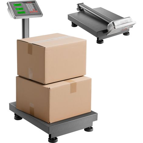 VEVOR Digitale Plattformwaage, 300 kg Tragkraft, 50 g hohe Genauigkeit, elektronische Bodenwaage mit LB/KG, Tara, Preisrechner, AC/DC-Stromversorgung, geeignet für Gepäck, Versand, Pakete, Porto (1/5)