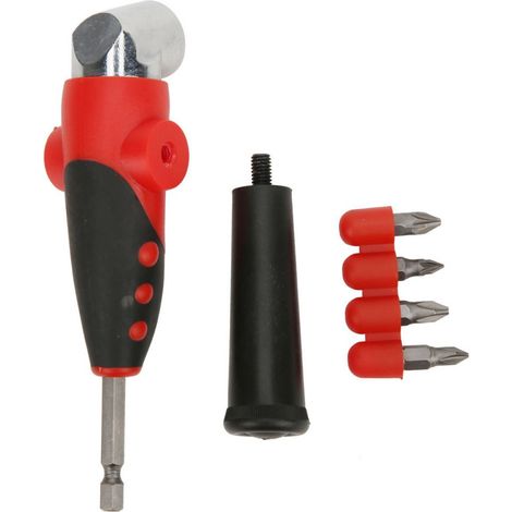 1 Adaptateur d'angle 105°, Embout tournevis, Poignée, Pour espaces étroits, Perceuse électrique (1/5)