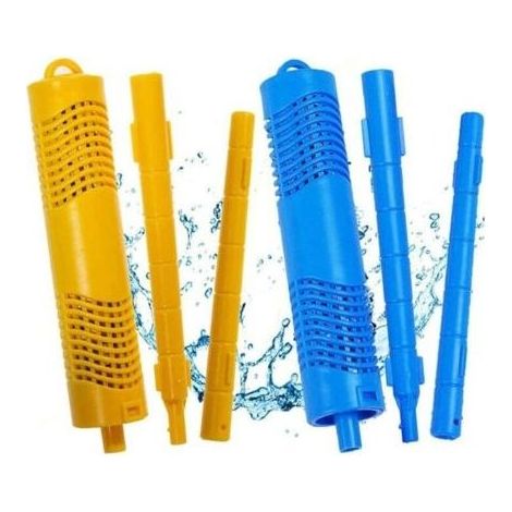 Lot de 2 cartouches de bâtonnets minéraux pour spa, pour filtre de bassin à poissons de piscine, durée de vie de 4 mois, bleu et jaune (1/4)