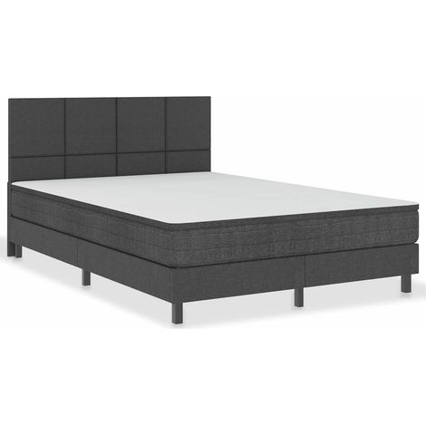 Maison Exclusive - Boxspringbett Dunkelgrau Stoff 140x200 cm (1/5)