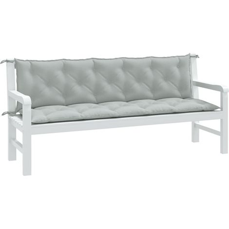 Gartenbank-Auflagen 2 Stk. Melange Hellgrau 180x50x7 cm Stoff
