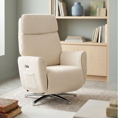 Sillón relax eléctrico giratorio con doble motor, USB y función reclinable (1/5)