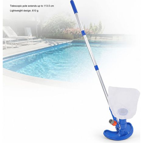 Aspirateur de Piscine Jet d'Eau Plastique Télescopique avec Brosse et Sac pour Spa Fontaine Bassin (1/5)