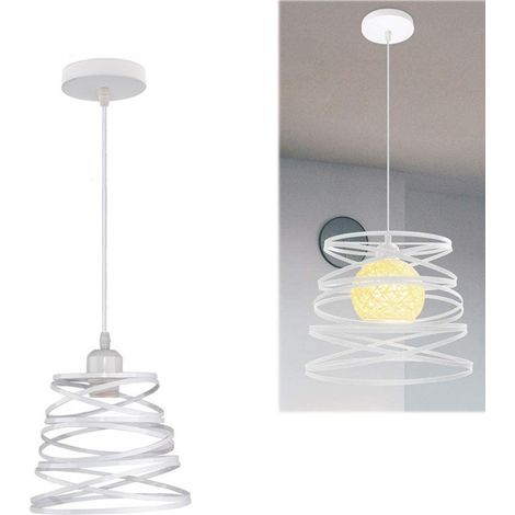Suspension spirale ruban, style loft, moderne, cage métallique, style industriel vintage (ampoules E27 non comprises) (1/5)