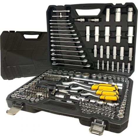 Valigetta Attrezzi 219 Pezzi Chiavi a Bussola con Cricchetto da 1/4" 3/8" 1/2" (1/5)