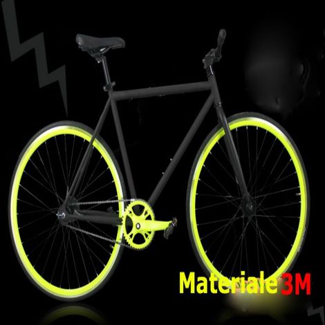 Strisce 3M adesive fluorescenti per cerchi bicicletta Colore - Giallo Fluo (1/2)
