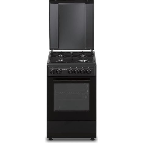Oceanic – Cuisinière gaz 4 feux OCEACG50GB – Four à gaz 45L – Dimensions L49,8 x P61 x H86 cm – Finition noire