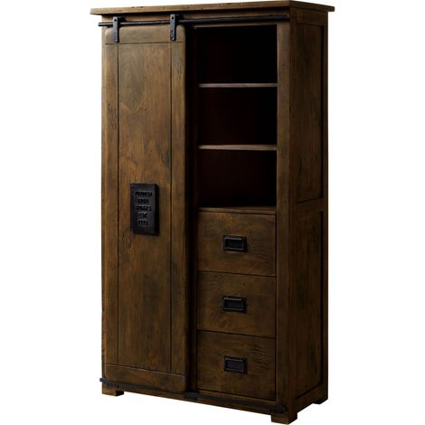 Kleiderschrank Mango 100x45x175 braun lackiert RAILWAY 414