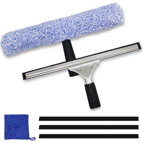Kit de Nettoyage de Vitres 6 Pièces Raclette et Essuie-Glace en Microfibre Raclette en Microfibre Multifonction pour Fenêtre, Voiture, Salle De Bain et Douche