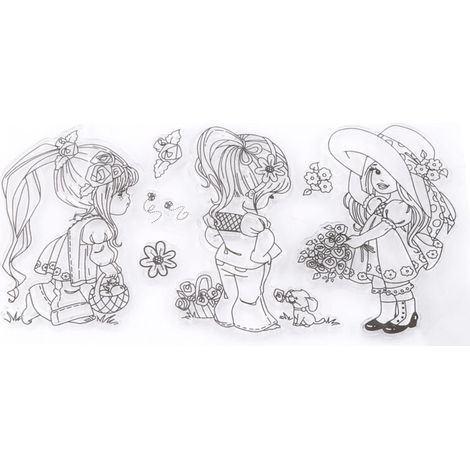 Album Photo Scrapbook, tampons transparents en caoutchouc de Silicone, dessin animé filles (1/5)