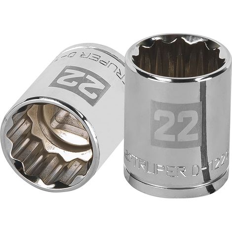 Llave vaso bihexagonal, cuadro 1/2" - 22 mm