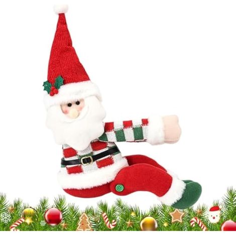 Embrasses Rideaux Noël Attache en Tissu Doux Santa Claus Et Bonhomme De (1/5)
