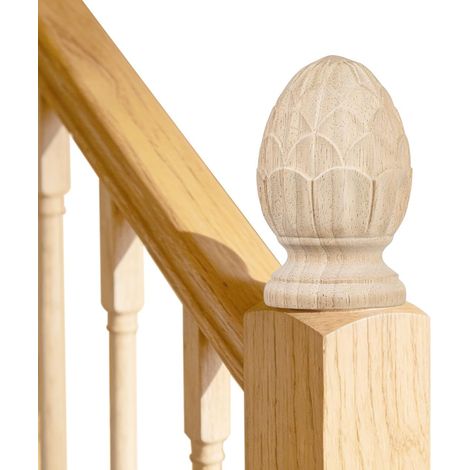 Embout Décoratif En Bois Sculpté Ananas 12.00 8.00 8.00 Cm Pour Décoration Escalier Colonne Et Poteau Intérieur Ornement Pour Menuiserie Et Bois Brut