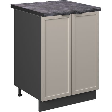 Mobiletto base cucina Fame-Line, GrigioBeige, 60 cm , PL Antracite, Vicco