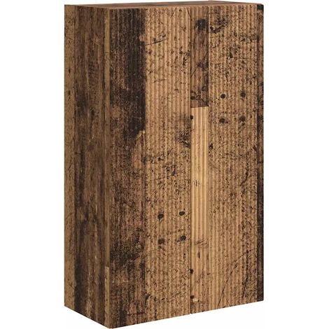 Mueble TV de pared rectangular moderno con varios compartimentos 59,5 x 31 x 100 cm en madera envejecida 020055046 (1/5)