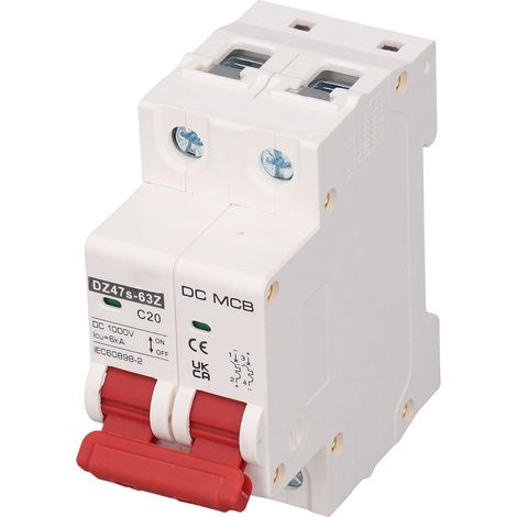 Miniatur-Leistungsschalter 20A 2P 6000A, Gehäuse PA66, DC 1000V Schutz für Photovoltaikanlagen, zuverlässiges Schalten. (1/5)