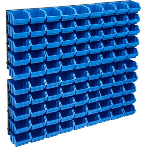 Kit de bacs de stockage et panneaux muraux 96 pièces bleu et noir (1/5)