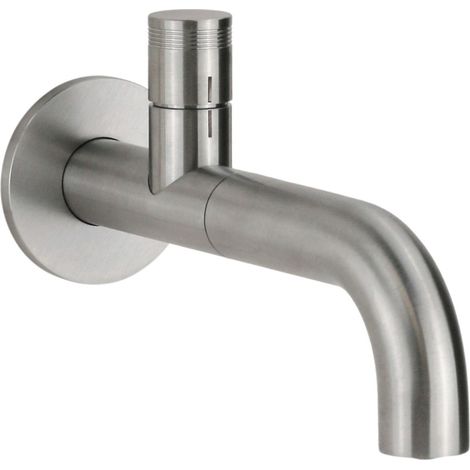 Mitigeur monocommande de lavabo mural Slim avec corps réversible en acier AISI 316L Arqea Helix PLM321.30  Acier inoxydable (1/5)