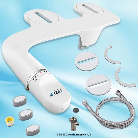 (SS5650 Amérique du Nord) Abattant de toilette bidet ultra-mince, non électrique, à eau froide, pour l'hygiène intime féminine. (1/4)