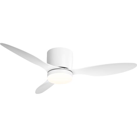 Parrot Uncle 106 cm Deckenventilator mit Beleuchtung, LED-Licht, DC-Motor, Fernbedienung, 6 Geschwindigkeiten, dimmbares Licht, Sommer-Winter-Funktion Weiß