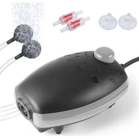 3W Pompe à Air pour Aquarium, 300L/H Bulleur Silencieux Réglable pour Aquarium, Pompe à oxygène puissante pour réservoir de Tortue de Poisson 1– 450L (1/5)