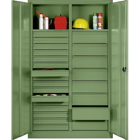 C+P, Armoire d'atelier en tôle d'acier, 2 tablettes, 24 (1/4)