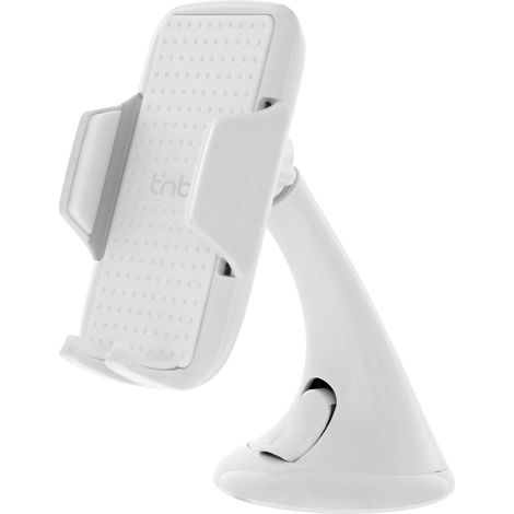 T’NB - Support De Téléphone Voiture Ventouse, Rotation 360°, Mâchoire Compatible avec Tous Les Smartphones Jusqu’à 6 Pouces, Samsung/Huawei/Xiaomi/Apple - Blanc (1/5)