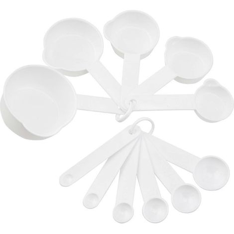 Ensemble de 11 pièces de cuillères et tasses doseuses en plastique, sans BPA, accessoires de pâtisserie pour mesurer la farine, le sucre et le sel (1/5)