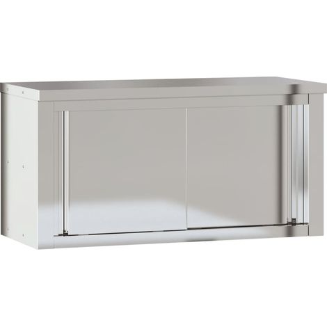 Maison Exclusive - Küchen-Wandschrank mit Schiebetüren Edelstahl
