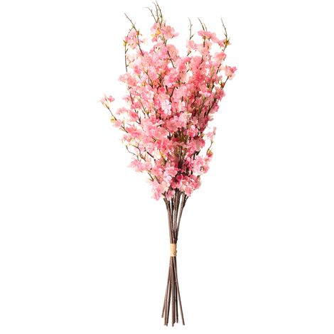 Ramo de flores artificiales arreglo floral preparado hecho a mano flores de cerezo 95 cm rosa Nebra