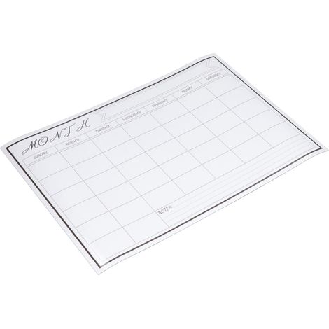 Tableau blanc autocollant magnétique réutilisable 42,5 x 30 cm, facile à nettoyer, motif quadrillé hebdomadaire, effaçable à sec (1/5)