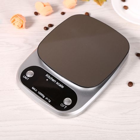 Stück digitale elektronische Küchenwaage mit LCD-Display (10 kg/g) zum Kochen, Wägen und Berechnen von Lebensmitteln (1/5)