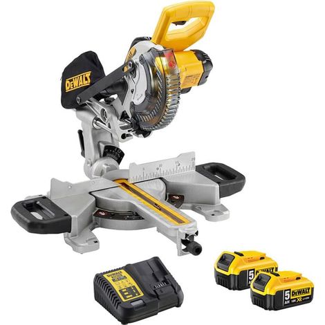 18V XR Kapp- und Gehrungssäge Ø184 mm (2x5,0 Ah) - DEWALT DCS365P2