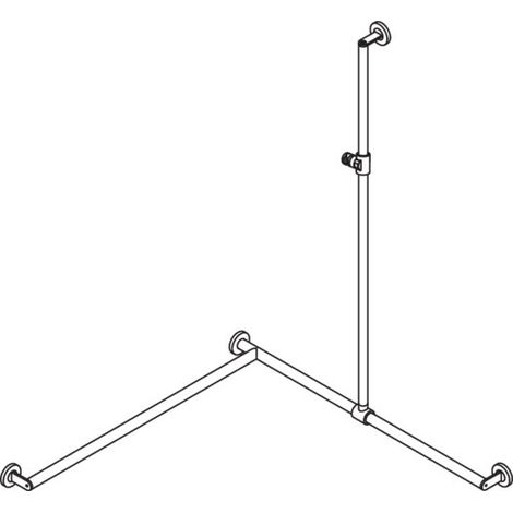 HEWI 900.35.304XA 92 DUHA, ø:32, li, A1:1250, W1/W2:965 (1/2)