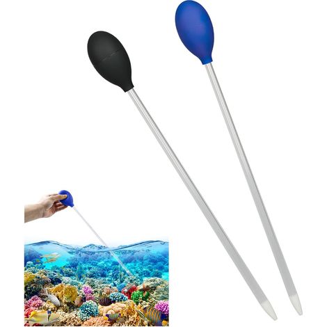 40 CM Coral Feeder 2 Escarpins de Couleurs Différentes Changeur d'eau pour Aquarium Réutilisable,Convient pour Aquarium, Accessoires D'aquarium(Noir et Bleu) (1/5)