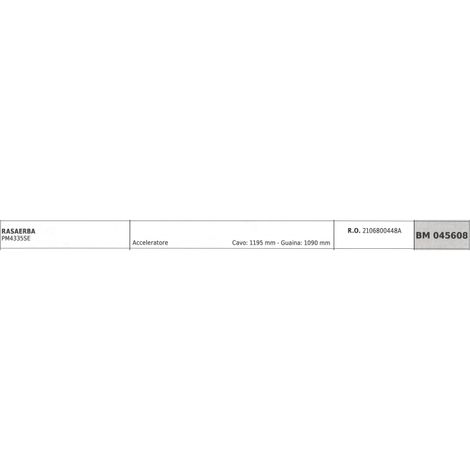 MOWOX Rasenmäher Gaszug PM4335SE Kabel 1195 mm Ummantelung 1090 mm