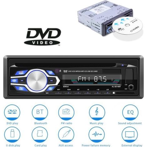 Autoradio MP3/CD/Bluetooth/USB 12/24V + Télécommande - 5014BT (1/3)