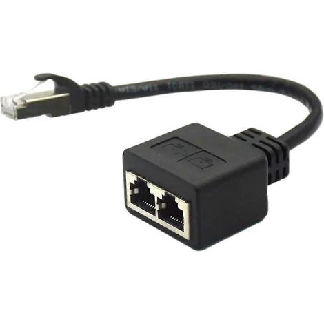 Câble adaptateur répartiteur Ethernet 1 vers 2 pour connecteur Ethernet LAN (1/4)