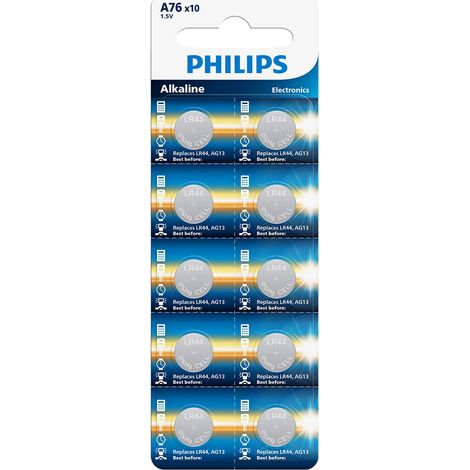 Piles Alcalines Lr44 Philips Longue Durée Pour Petits Appareils - Philips