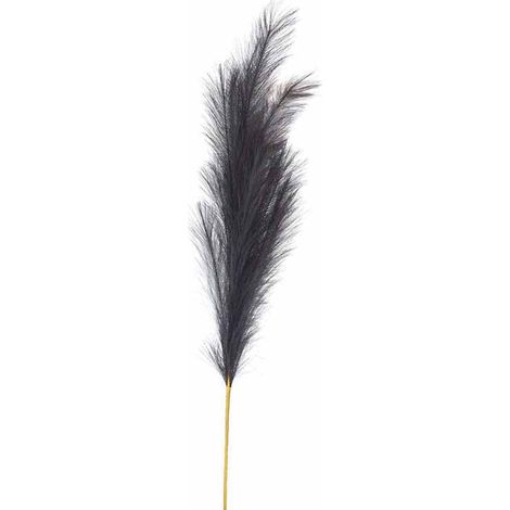 Large Faux Pampas Grass Stem Artificial Plant - Fabric/Plastic - L30 x W30 x H120 cm - Grey