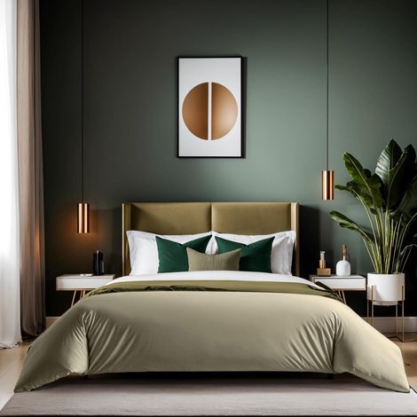 Housse de Couette pour lit Double 200 x 200 cm 100% Coton Beige Fermeture à Boutons 155 Fils Lavable en Machine à 30 °C, Douce et Durable (1/5)