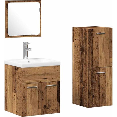 Maison Exclusive - Badezimmermöbel-Set 4 Stk. Altholz Holzwerksto (1/5)