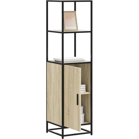 Highboard Sonoma-Eiche 35,5x35x139 cm Holzwerkstoff Metall