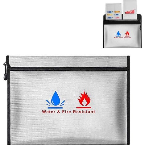 Feuerfeste Dokumententasche – 6 Innenglieder, Fiberglas, wasserdicht, für Kreditkarten und Dokumente (1/2)