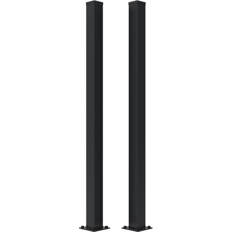 Set mit 2 Eisenpfosten CARMO 10x10 cm H.185 cm Schwarz