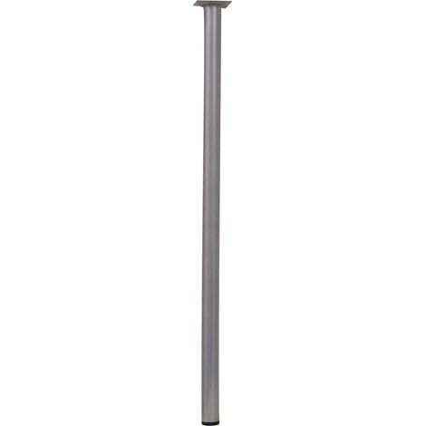 Hettich – Pied de table basse cylindrique fixe acier mat gris 70 cm – Charge 50 kg – Fixation à visser – Platine 60 x 60 mm
